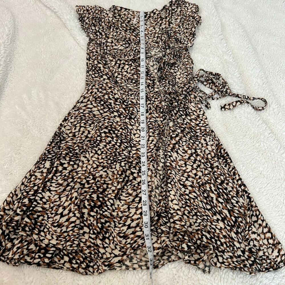 Free People Women's French Quarter Mini Wrap Dress M Brown Summer Feminine Boho - Picture 3 of 6